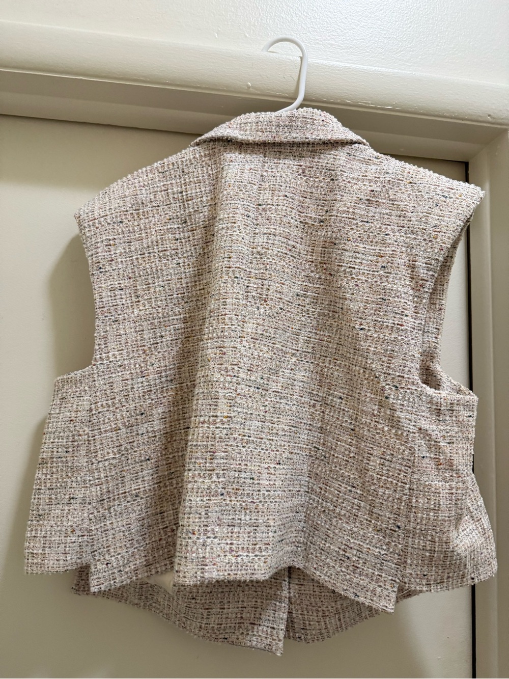 Eloquii Ivory Tweed Cropped Collar Jacket - Picture 4 of 5